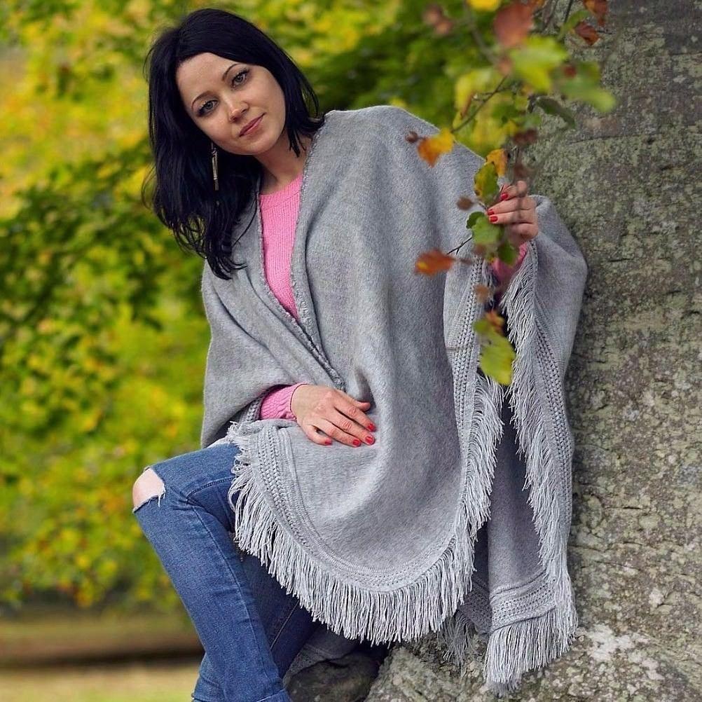 Cape Wrap Solid Alpaca Poncho